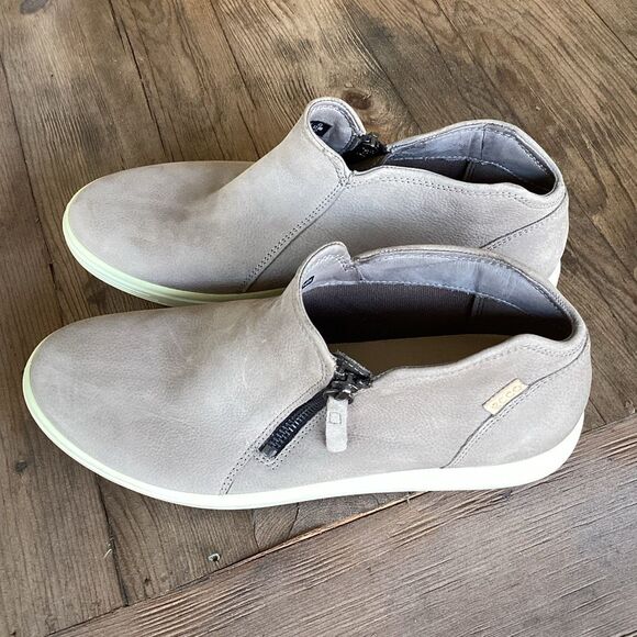 Ecco Low Bootie Suede Gray Soft Shoes Women’s 41/10 Zip Sneakers Ankle Boots - Picture 5 of 9
